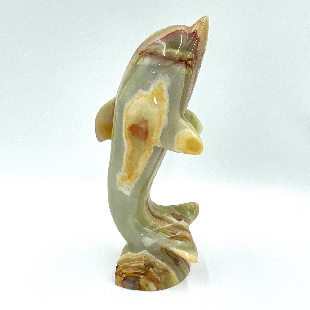 Vintage Carved Stone Onyx Marble Statue Paperweight